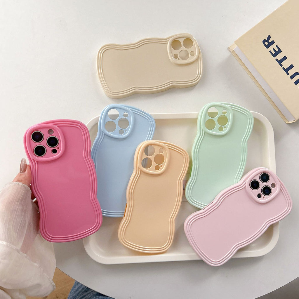 Simple crème boîte couleur Wave cas téléphone