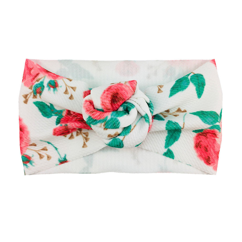 Bébé Twill Bubble Rose fleur bandeau Instagram style enfants accessoires de cheveux