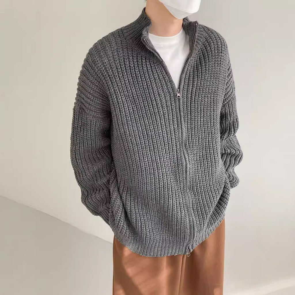 Demi-col de tortue hommes printemps et automne All-matching style lazy Solid couleur sweater manteau