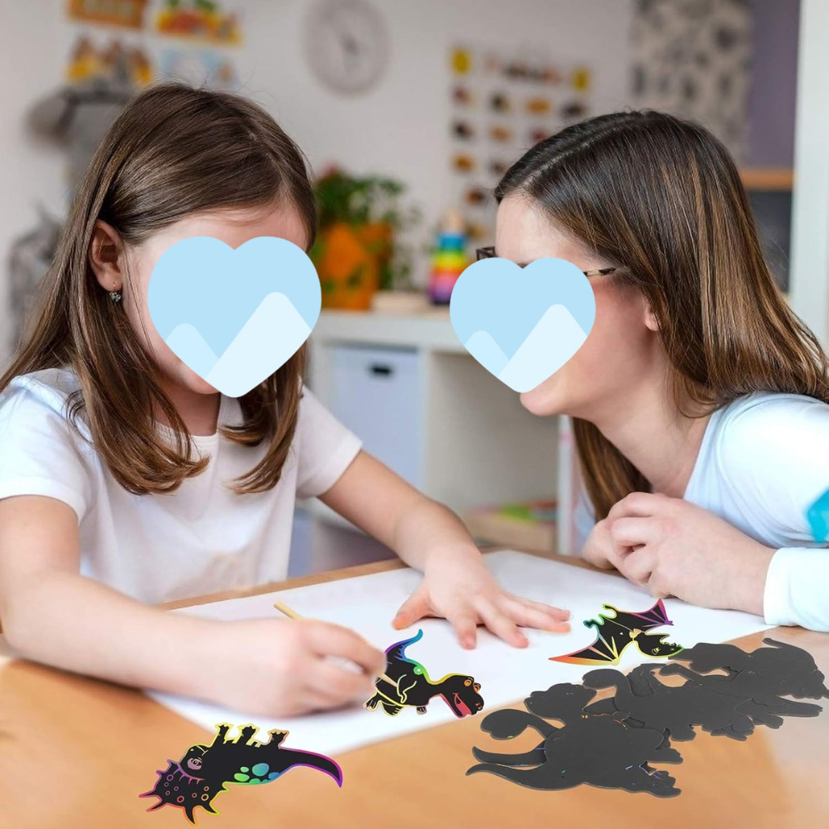 Set d'art scratch dinosaure 100 pièces avec 48 feuilles