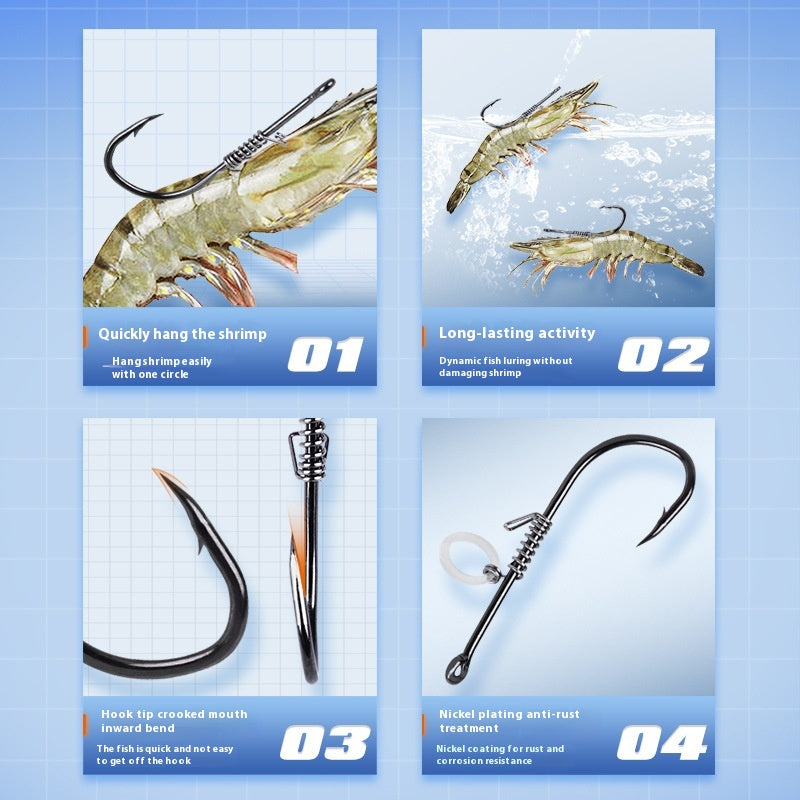 Spring Rubber Band Sea Fishing Lure pour crevettes vivantes