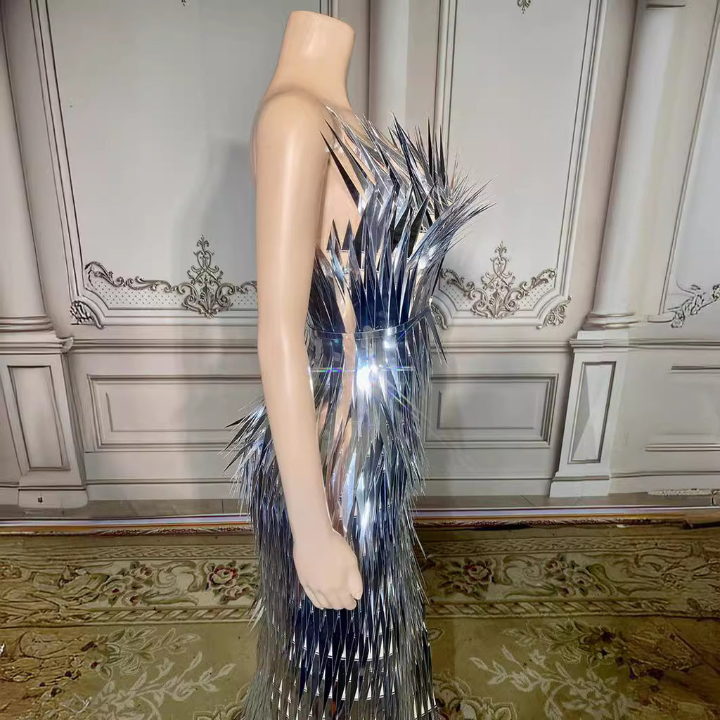 Scène avancée légère robe de soirée de luxe à laqué Design latéral fente Tail Slim Tempérament