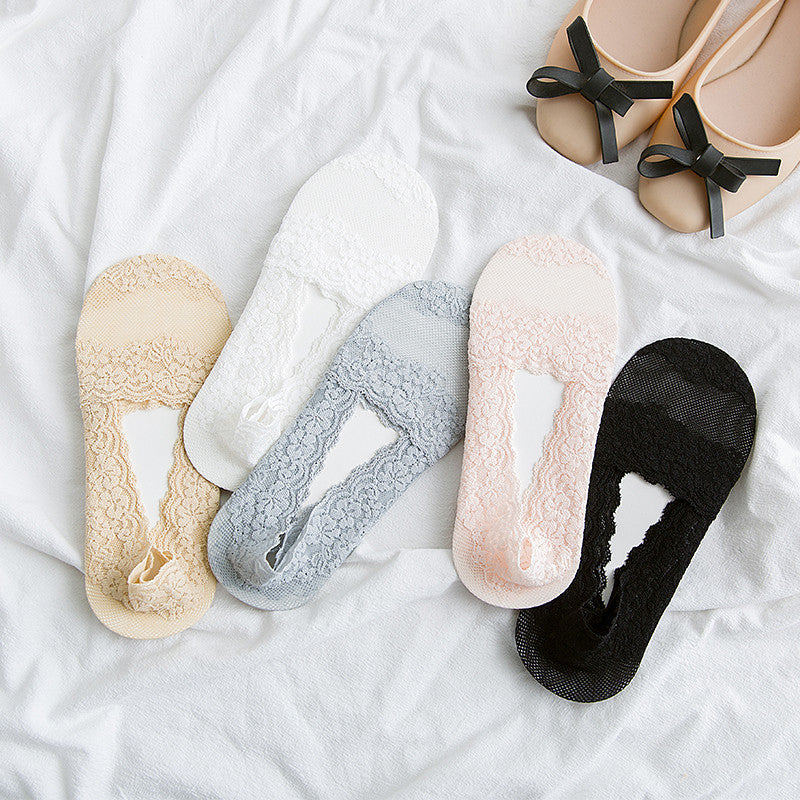 Femmes Dentelle mince Chaussettes absorbant la sueur invisible