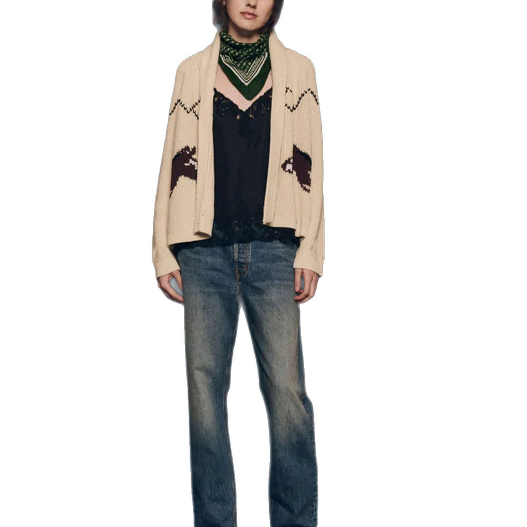European And American Autumn And Winter Fashion Retro Art Lapel Loose Casual Knitted Cardi