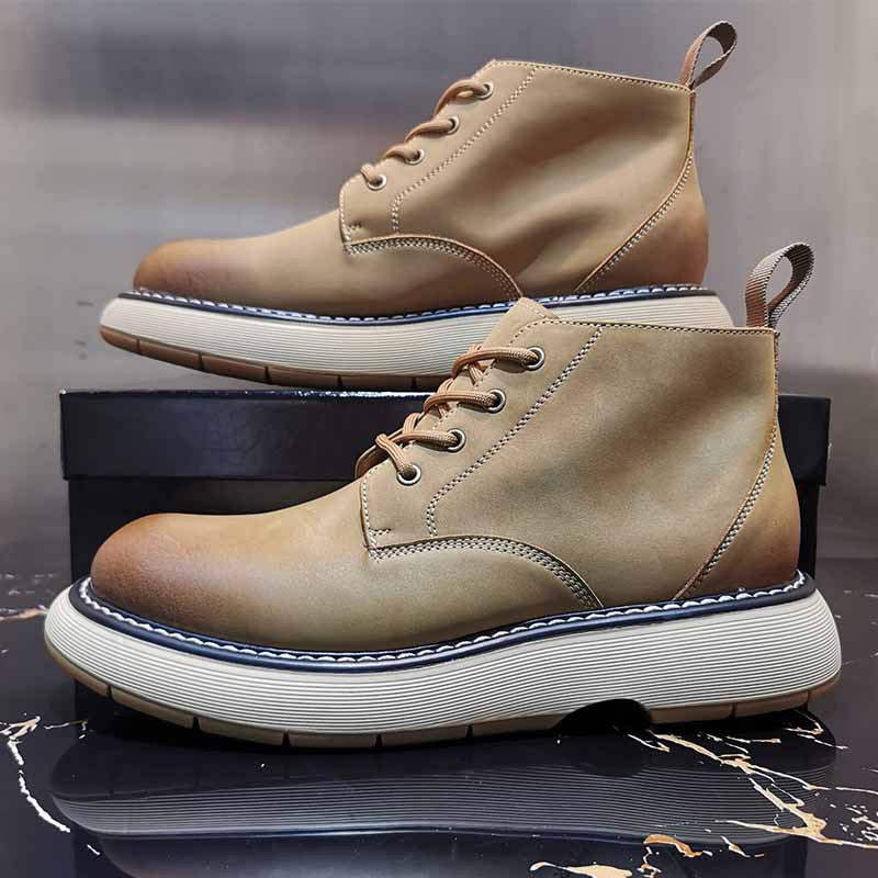 Chaussures en cuir haut de gamme à bout rond de vache