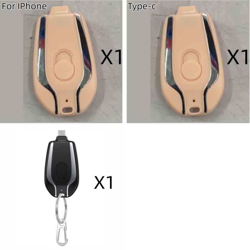 Chargeur de porte-clés d'urgence Mini de 1500mAh avec batterie Mini ultra-compact de type C P