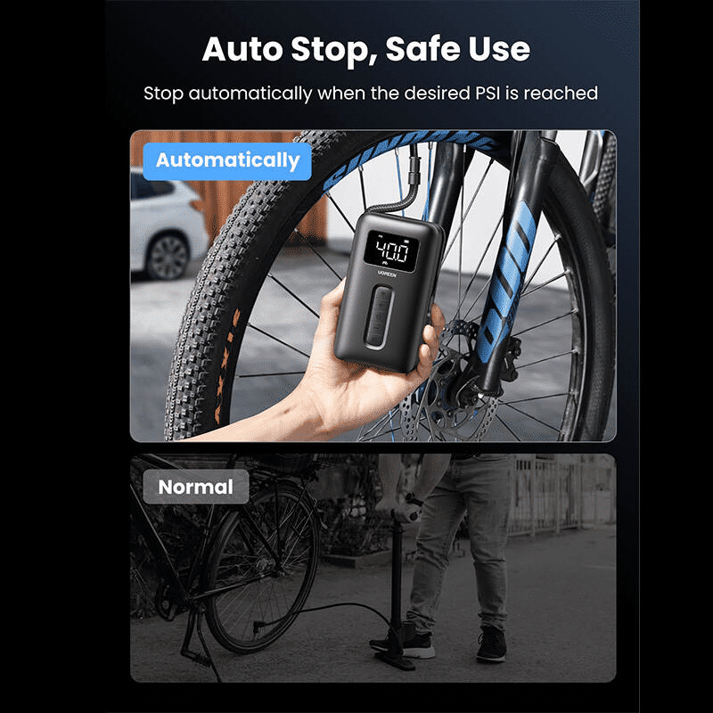 Gonflateur pneumatique sans fil Compresseur d'air de voiture portable 150PSI avec presse numérique