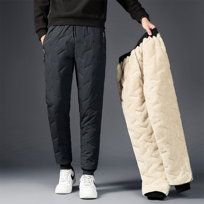 Pantalon en coton rembourré homme avec cachemire