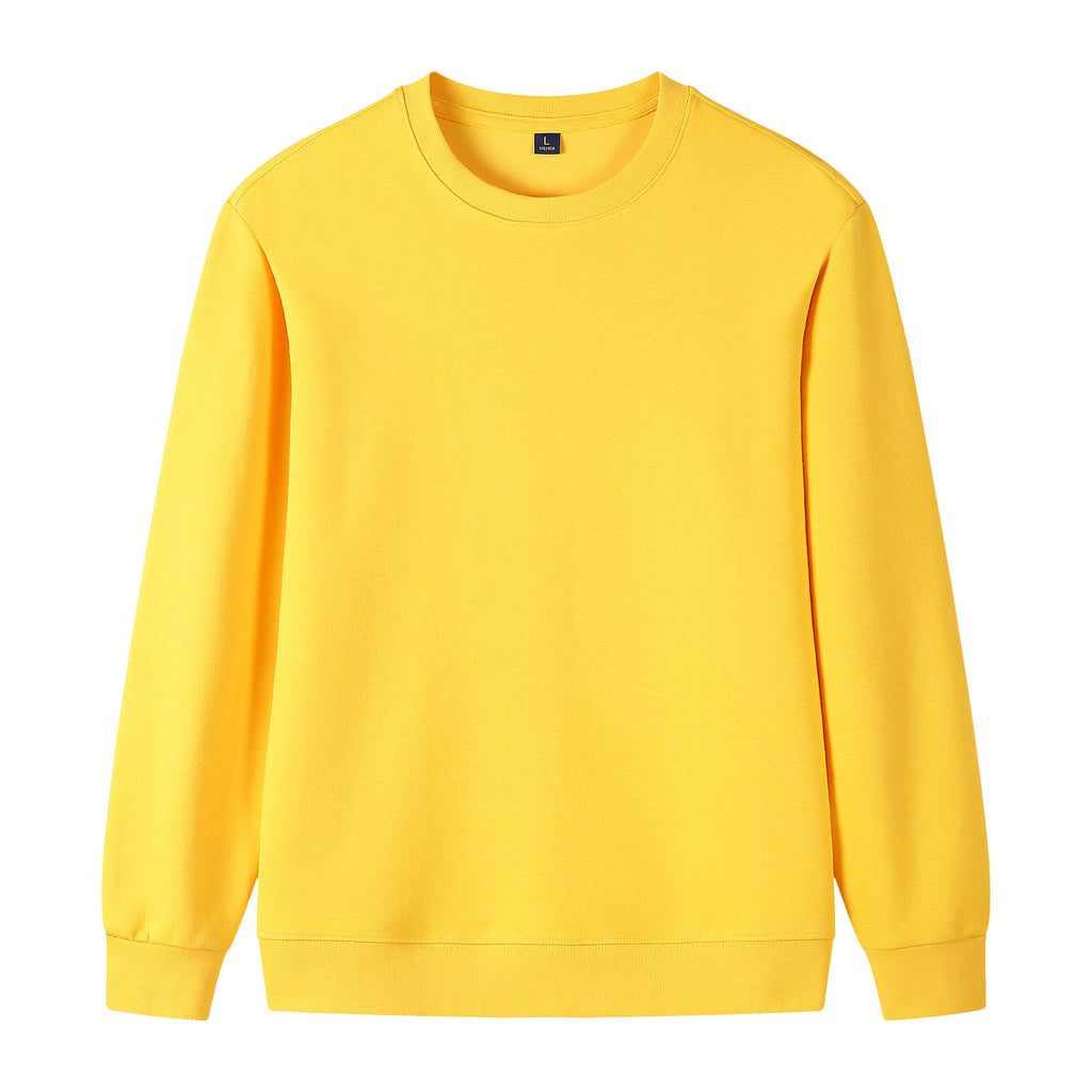 320g Epaule droite Pure coton Automne Manche longue Col rond Sweatshirt Cu
