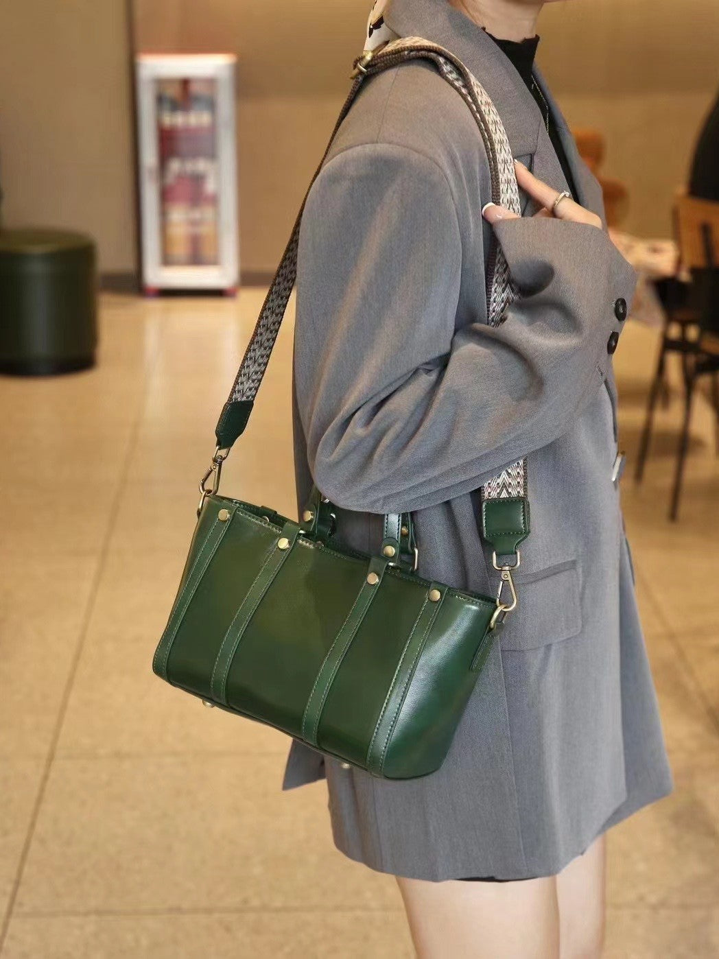 Sacs en cuir de baidie pour femmes Sac à main personnalisable Première couche Cowhide grande capacité devrait