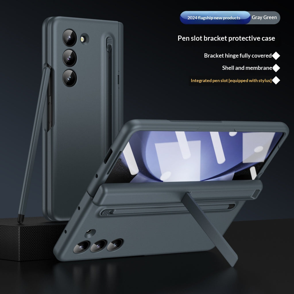Case de téléphone avec support de fente de stylo et protecteur d'écran tout en un