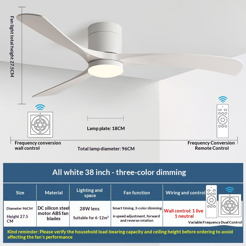 Feux pour ventilateur de plafond intégré simple et moderne à usage domestique