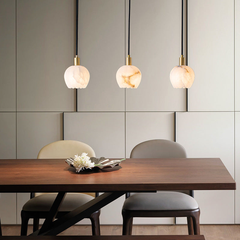 Lampe légère minimaliste moderne de luxe petit pendentif en cuivre