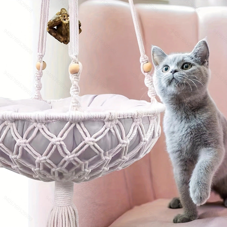 Lit pour animaux de compagnie avec tapis en peluche de lapin-Fur rayé