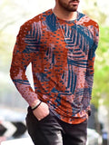 Manches longues hommes T-Shirt en bas Col rond