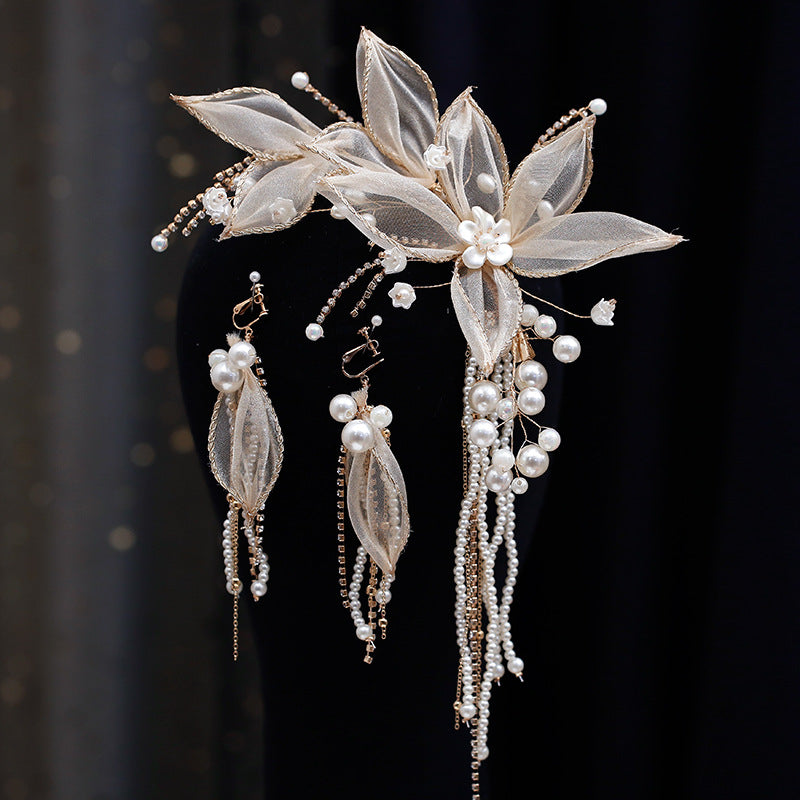 Fashion Bride Champagne Fleur Hairpin costume