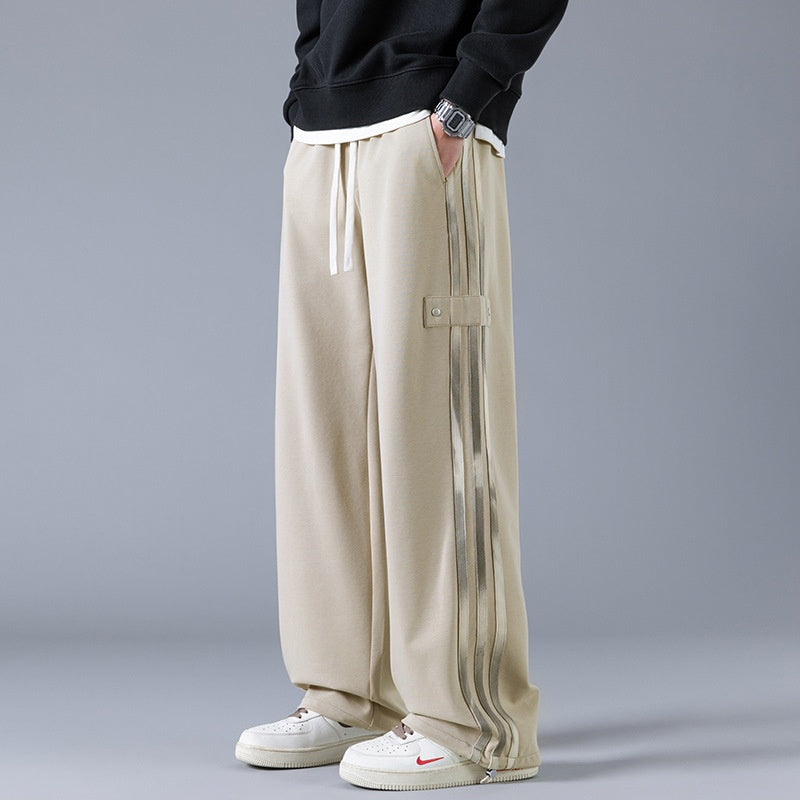 Sweatpants à trois rayures pour hommes Spring American High-Street Style Joggers