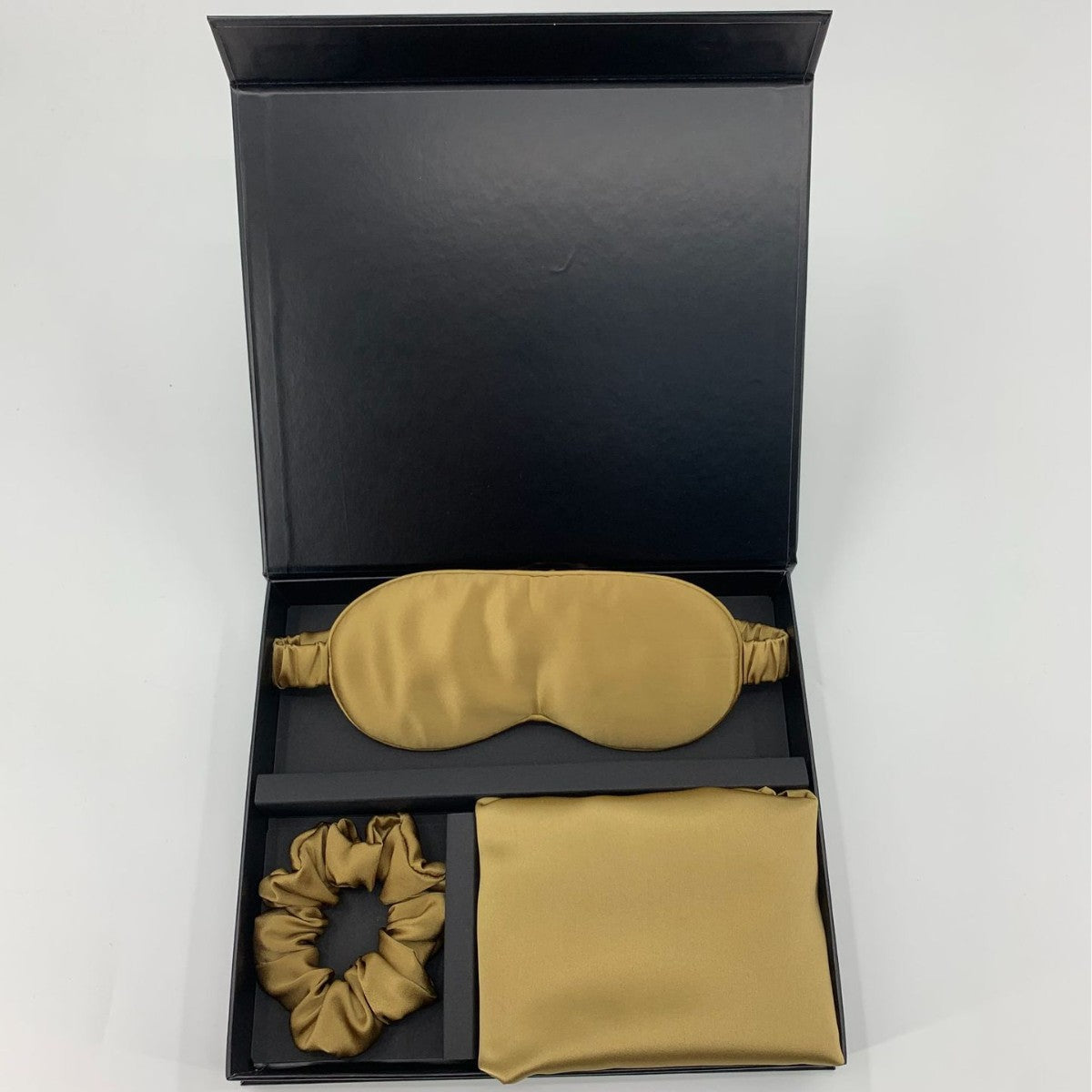 Masque d'oreiller zippé cadeau et ensemble de cravates de cheveux en soie