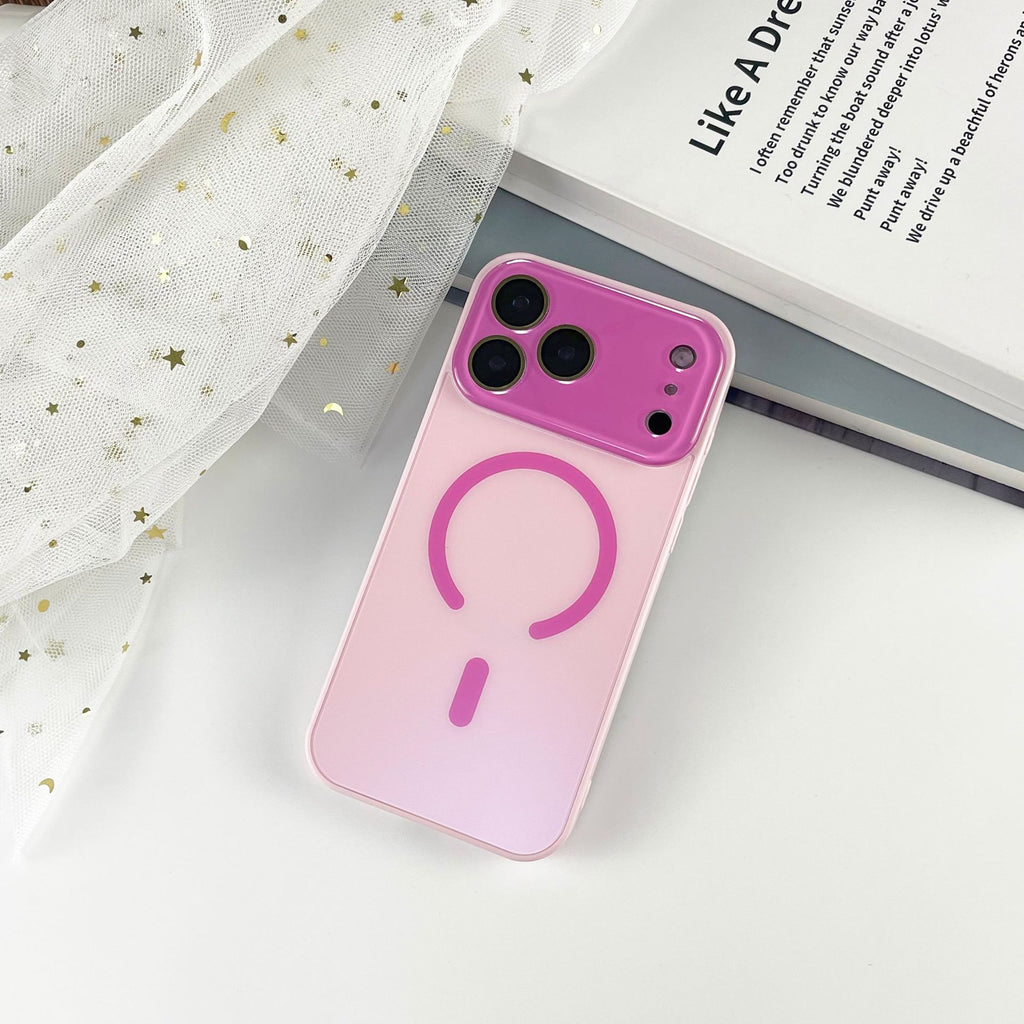 Cas de téléphone magnétique à grande fenêtre givrée