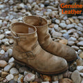Bottes d'ingénieur en cuir décontraction rétro