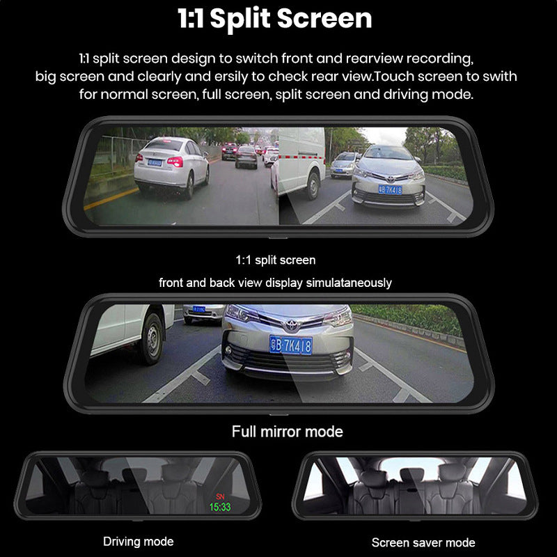 Double enregistrement avant et arrière Vue arrière Miroir Dash Cam