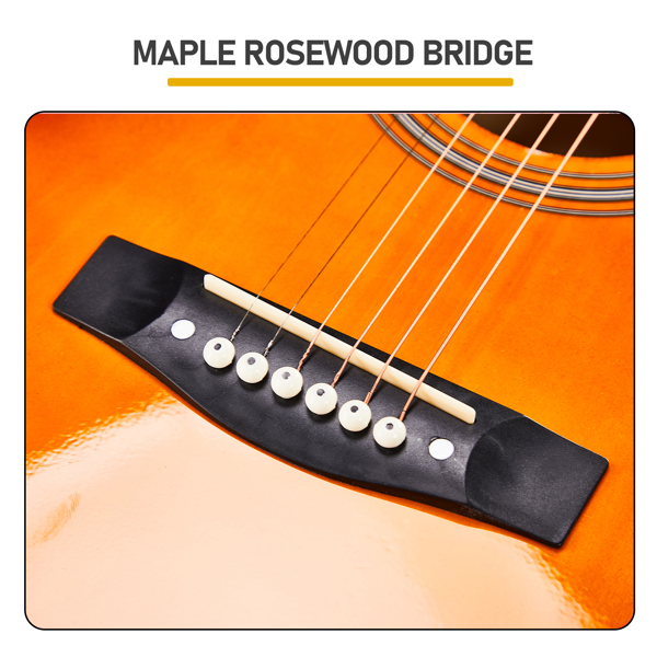 Coucher de soleil 41 pouces Dreadnought en forme de barrique Guitare acoustique avec choix
