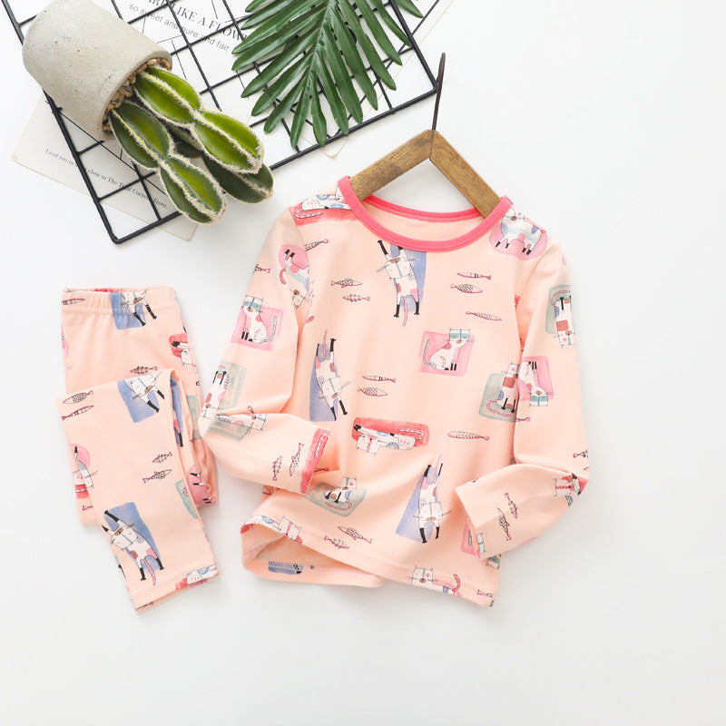 Vêtements d'automne pour enfants et pantalons longs Coton Sous-vêtements pour enfants d'âge moyen S