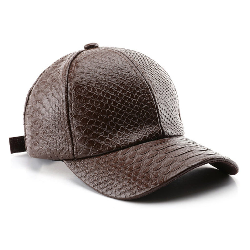 Tableau lumineux monochromatique PU en cuir réglable Tendance Casual Casquette de baseball convenant pour Out