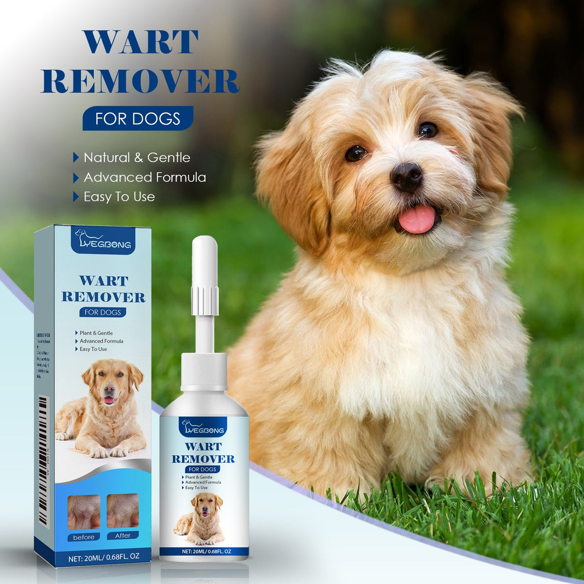 Yegbong Pet Solution de soins de la peau Étiquette de la peau et solution de soins de la peau