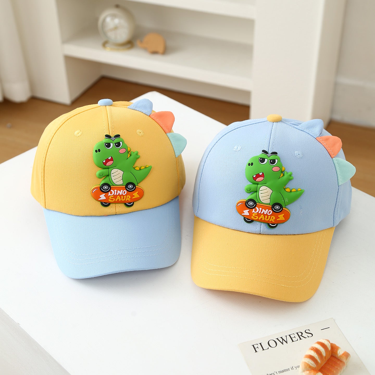 Patinoire d'été pour enfants Vert Dinosaur Cardigan Chapeau de Bonnet Ventilé Pour Bébés Outd
