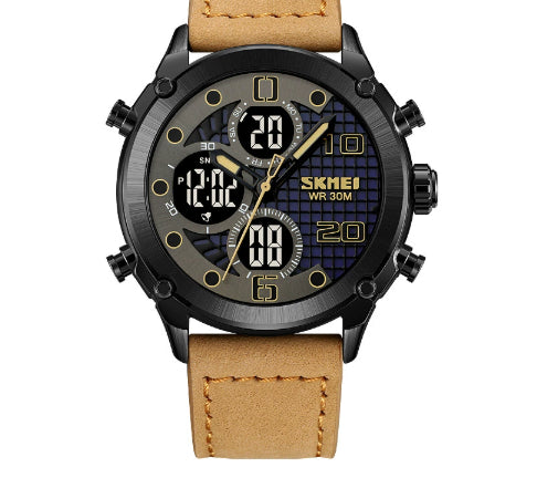 Sports de plein air hommes montre électronique double mouvement multifonctionnel