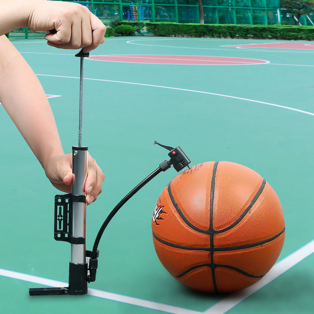 1Pc Mini Bike Portable Bicycle Tire Inflator Ball Air Inflator with Mounting Bracket