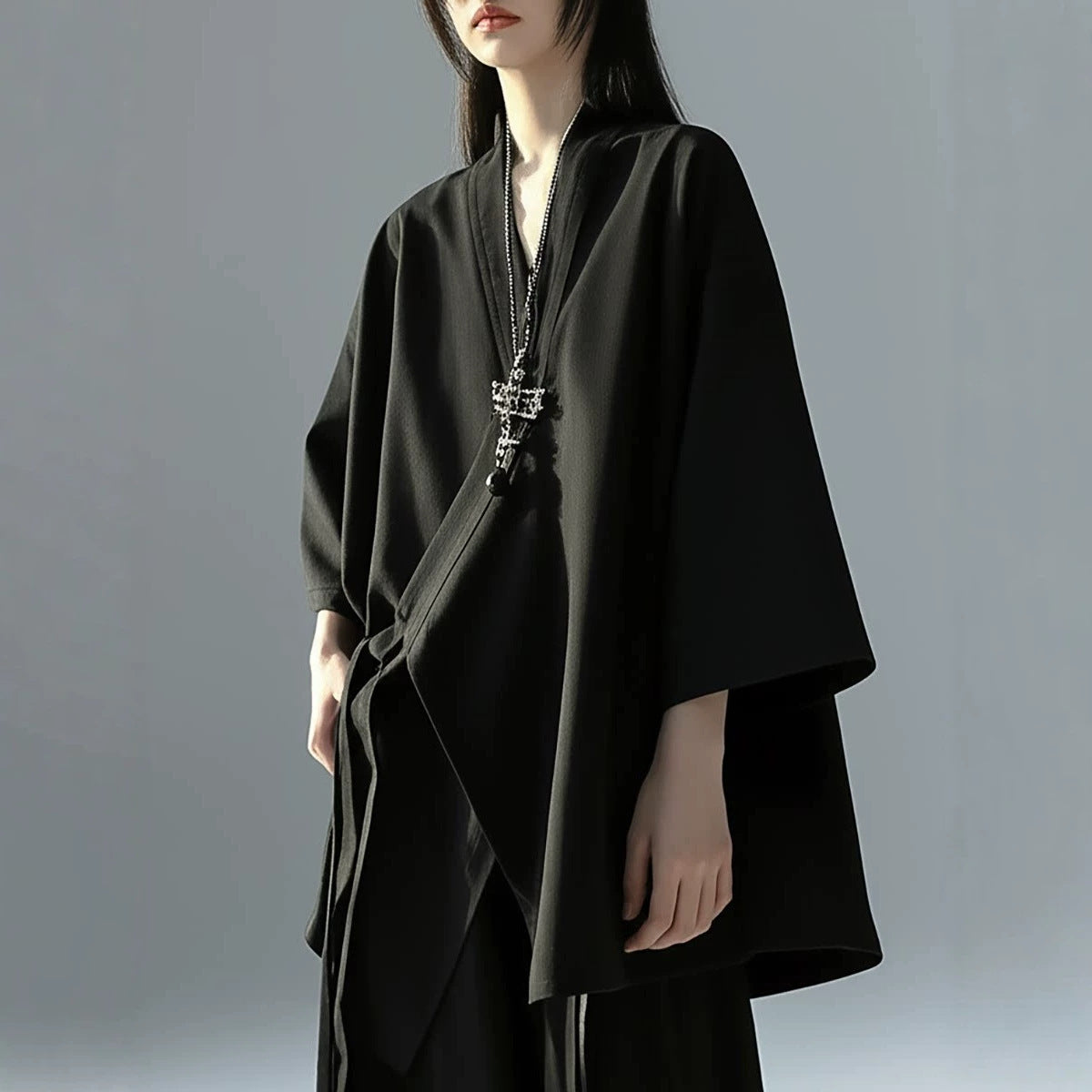 Manteau à ceinture de style neutre