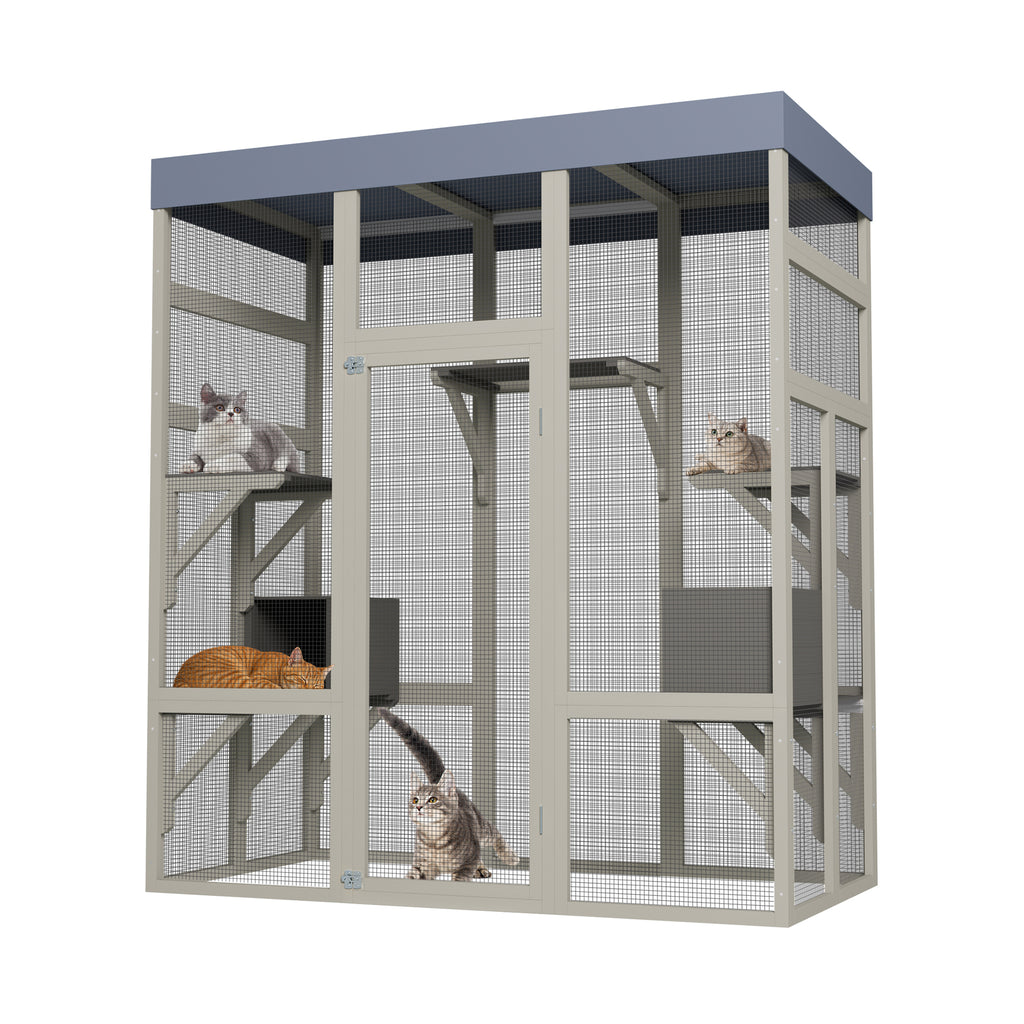 Catio en bois de 62.6" pour chats