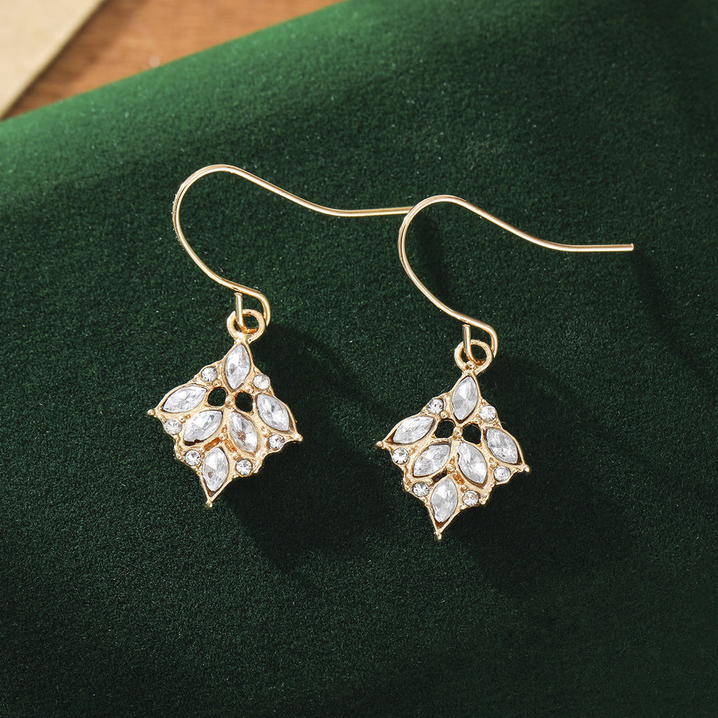 Boucles d'oreilles Zircon-Inlaid Vintage