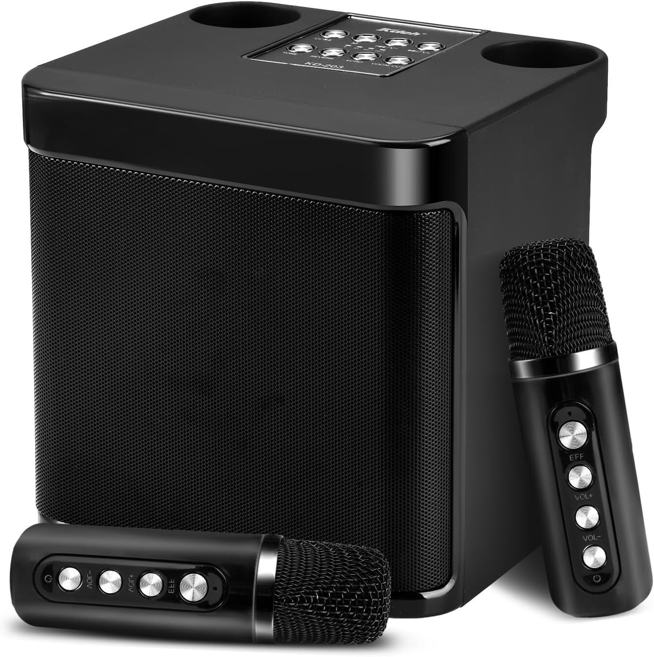 Haut-parleur de karaoké Bluetooth portable avec 2 microphones sans fil