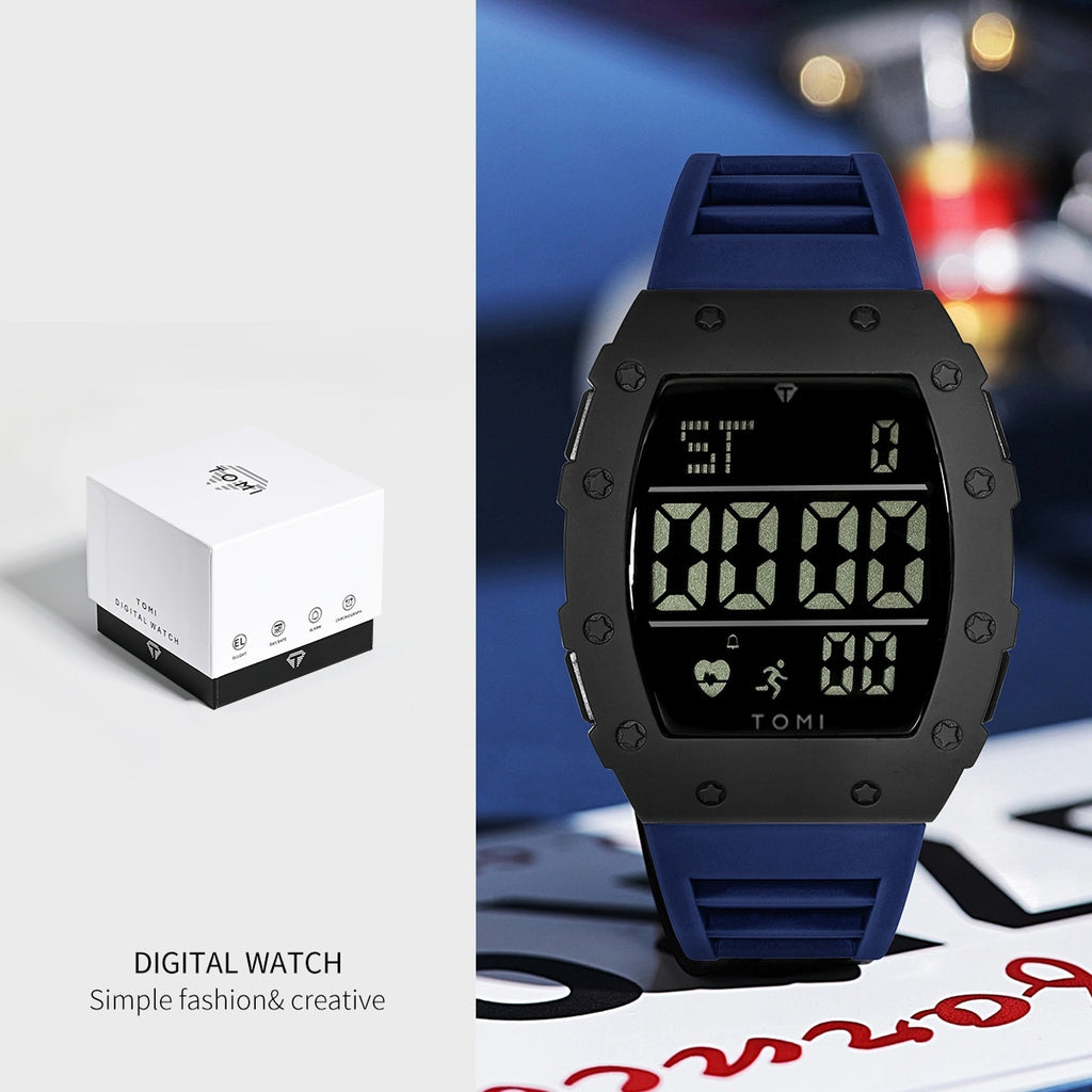 Style étudiant Trendy Montre homme bouton multifonction