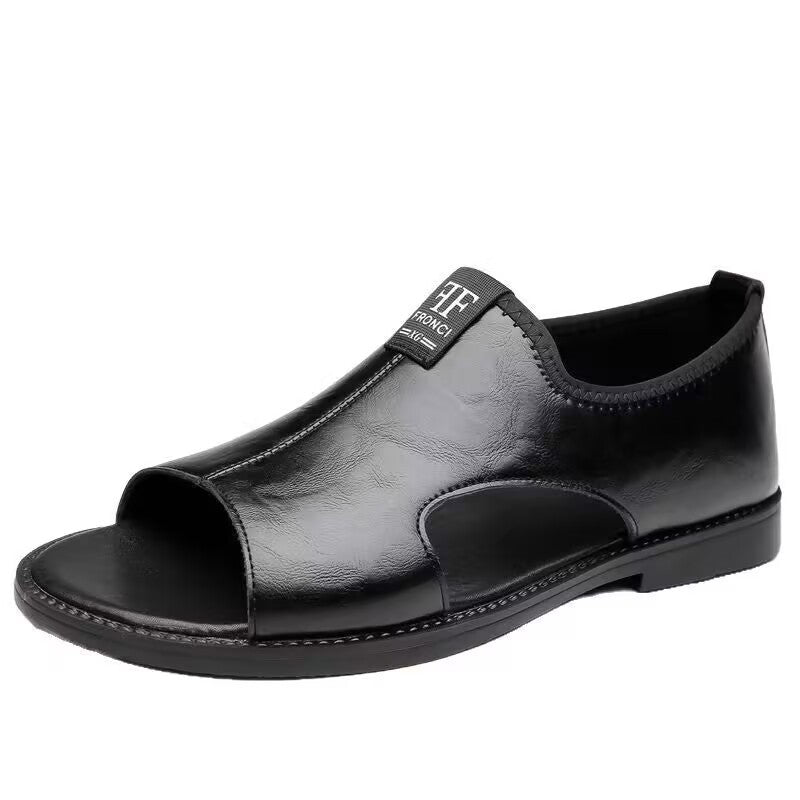 Sandales à contre-dérapant en cuir mince