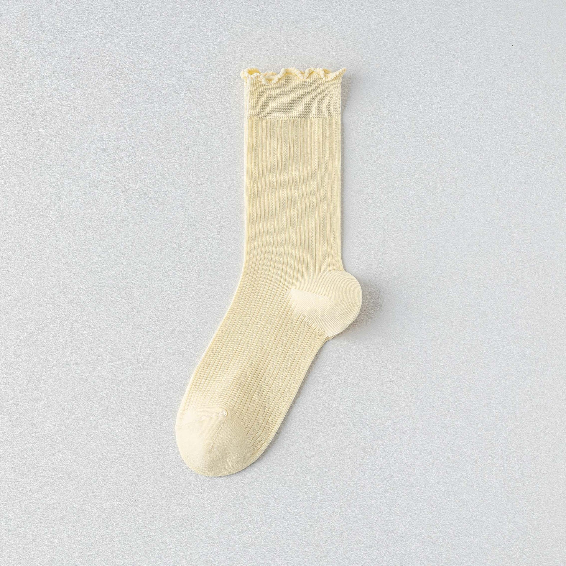 Femmes Chaussettes Solide Couleur Mid-calf Longueur Été Style mince Coton pur