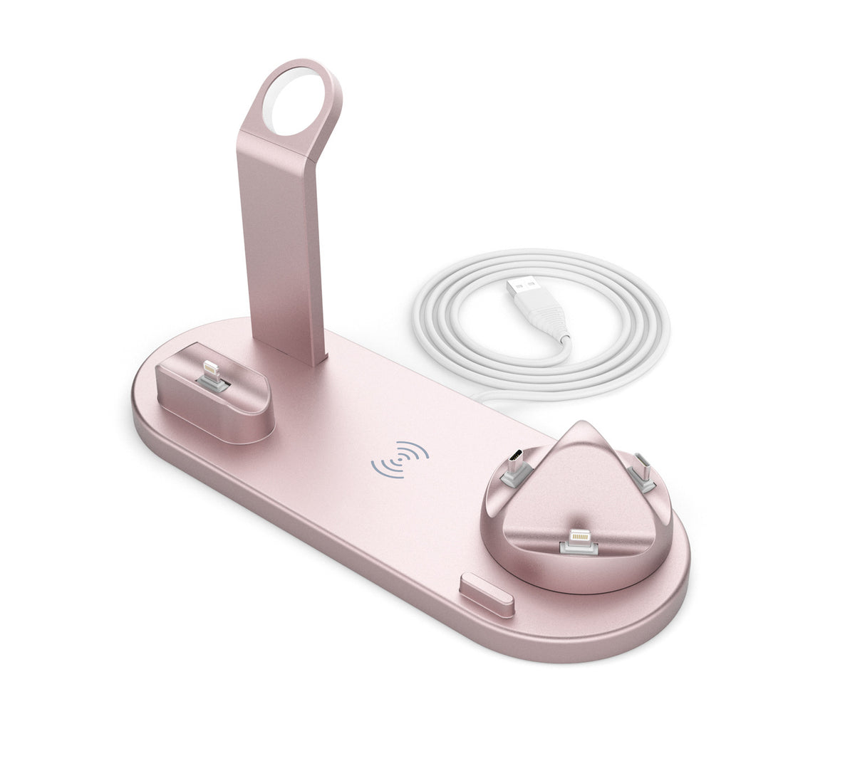 Multifunction 6-in-1 Vertical Wireless Desktop Phone Charging Stand
