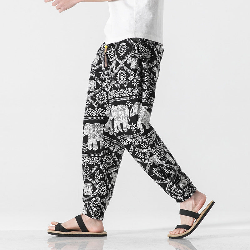 Pantalons de plage hommes Retro Buckle Pantalons occasionnels