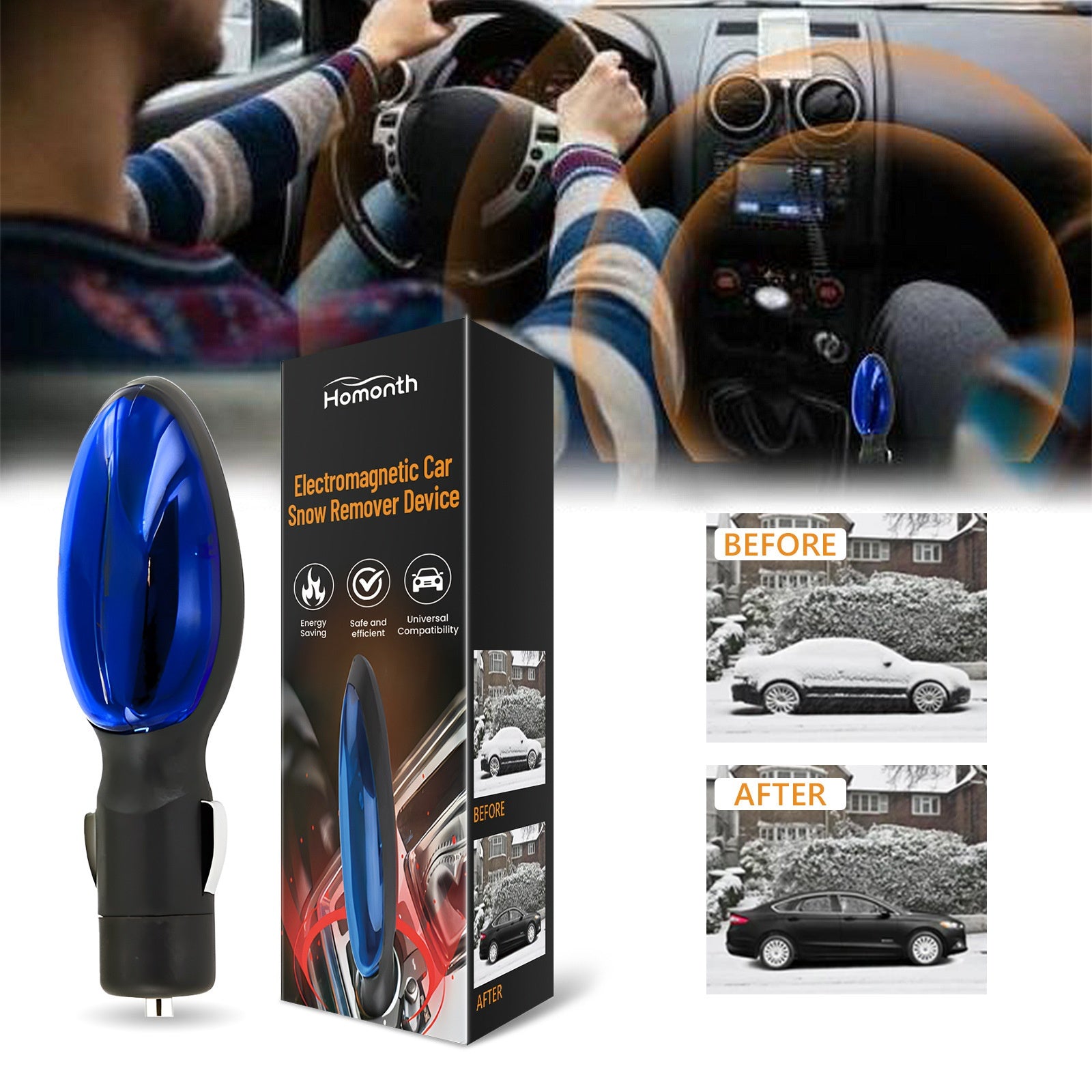 Détecteur de véhicule portable pour le verre automobile
