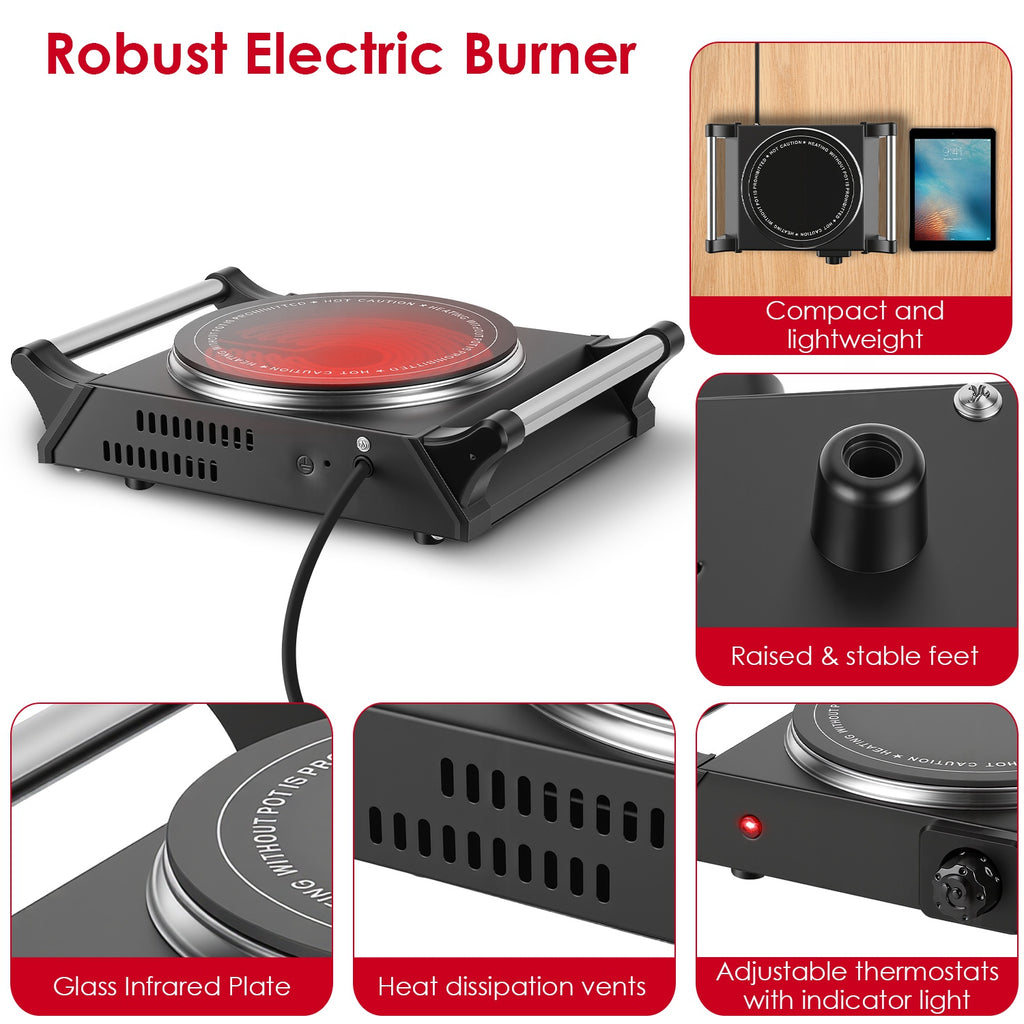 1 Mille puissance électrique simple brûleur plaque de chauffage portable Poêle comptoir RV Hotplat