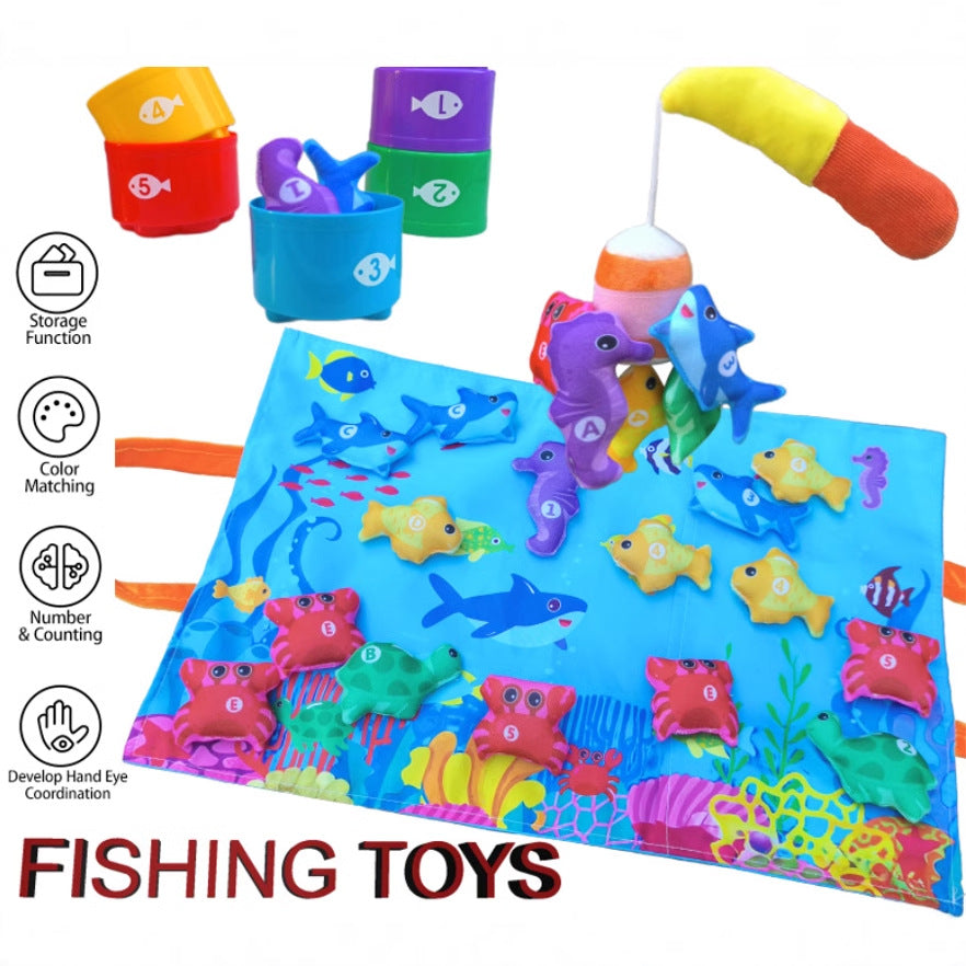 Jouets de pêche pour bébés Tissu Crawling Game Mat Jouets d'éducation précoce en trois dimensions