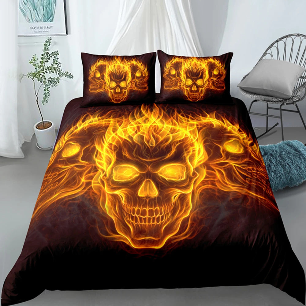 Crâne d'Halloween Imprimé Couverture matelassée Costume gothique