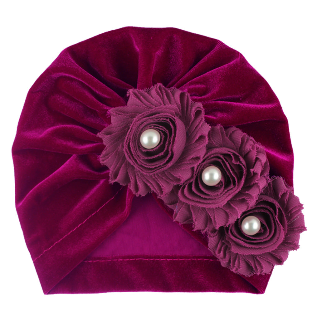 Chapeau de fleur de couleur solide bébé