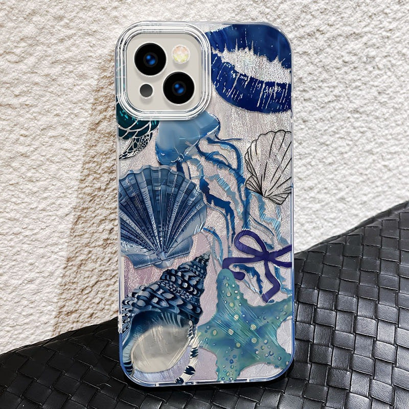 Coral Shell Étui de téléphone en fils de fer à grands trous résistant à la chute