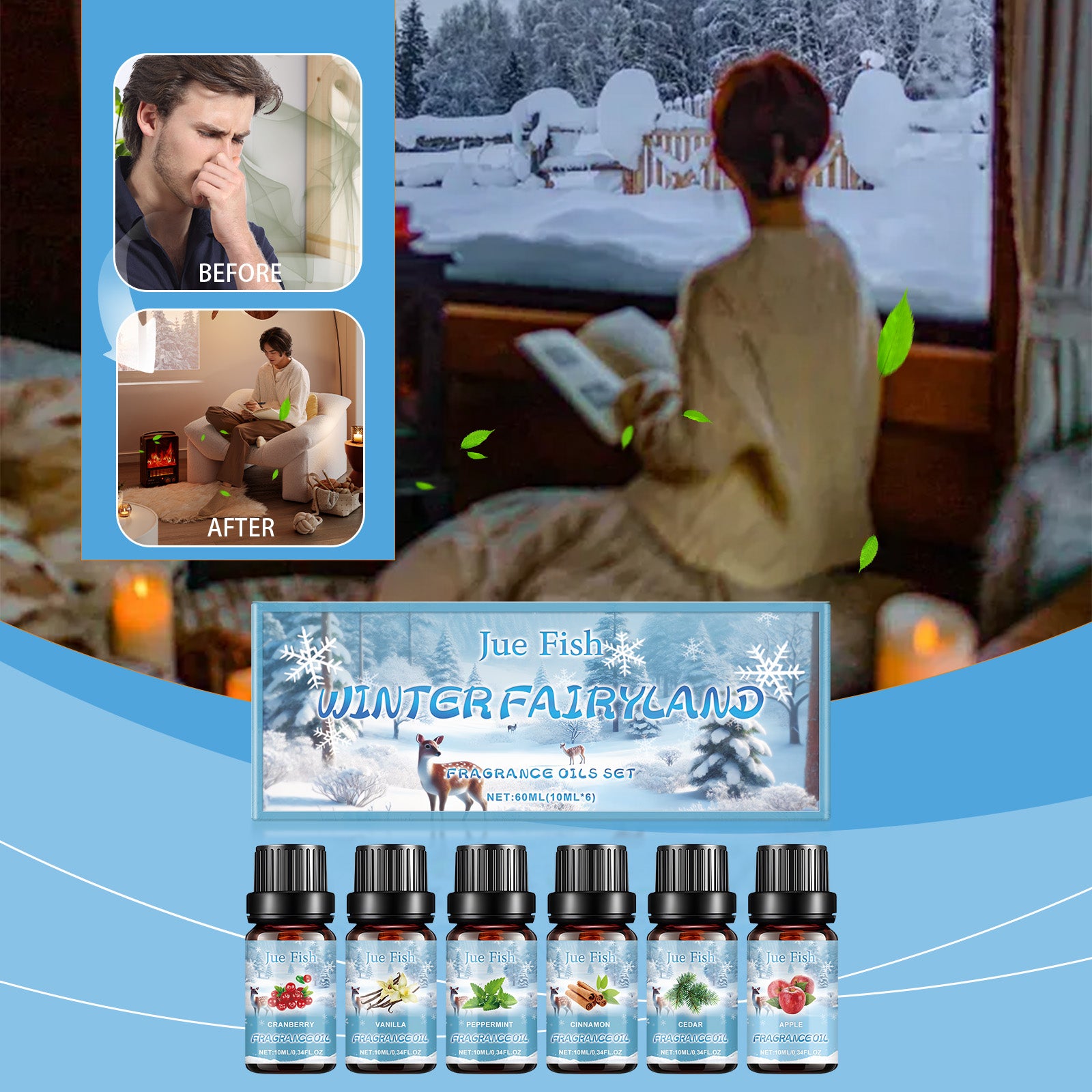 Ensemble d'huile d'aromathérapie d'hiver 60ml1box