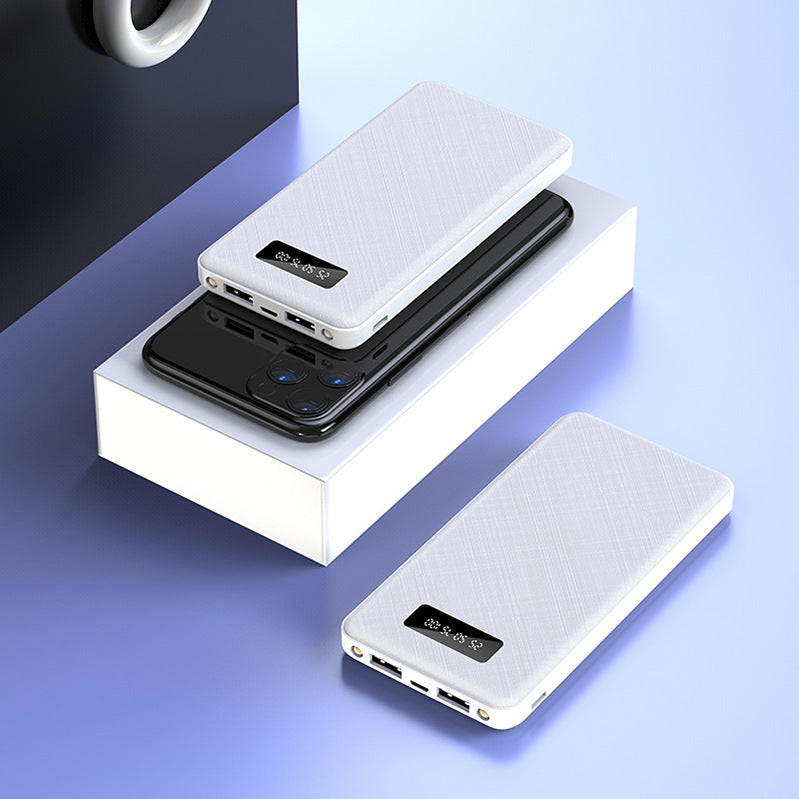 Power Bank with Removable Cable Light Display Large Capacity Fast Charging