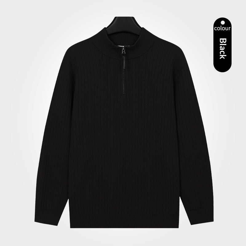 Sweater semi-zip pour hommes avec un léger luxe se sentir doux et chaud pour l'automne Et l'hiver